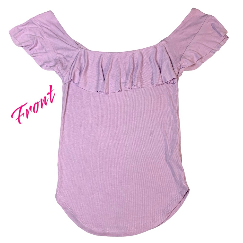 Free people ruffle top color lavender/lilac size small